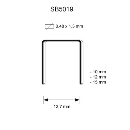 5 Staple, different lengths