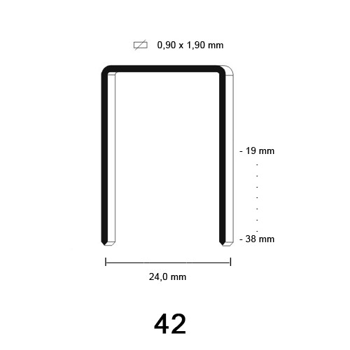 42 (590) Staple, different lengths